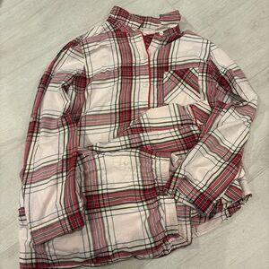 Victoria's Secret Red and White Plaid Shirt